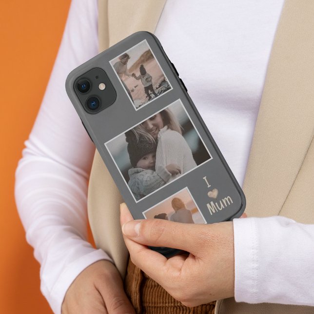 Trois photos coque iphone gris de la fête des mère (Créateur téléchargé)