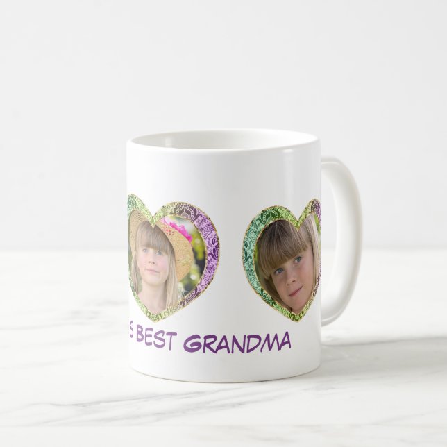 Trois photos dans Hearts Coffee Mug (Devant droit)