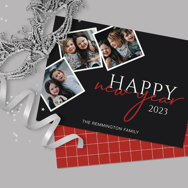 Trois photos instantanées Nouvel An Carte de Fêtes (Créateur téléchargé)