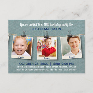 Trois photos sur Twine-3x5Anniversaire Invitation