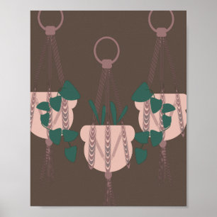 Trois plantes retombantes suspendues Art mural ver