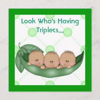 TROIS POIS DANS DES INVITATIONS D'UN TRIPLET DE
