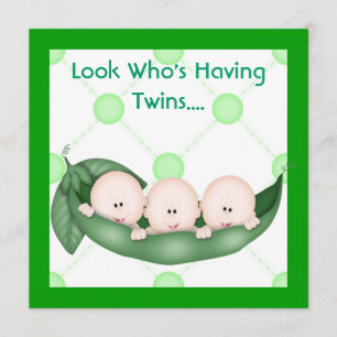 TROIS POIS DANS UNE INVITATION BABY SHOWER POD