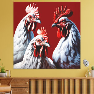 Trois poules françaises Foi Espérance Charité Déco