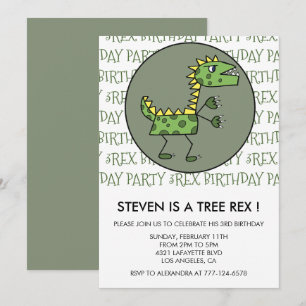 Trois rex anniversaire invitation dinosaure 3ème e