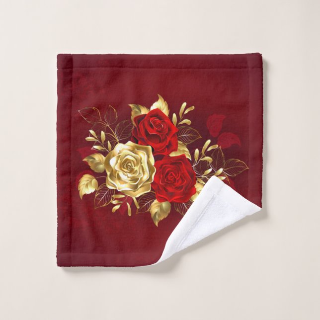 Trois Roses de bijoux (Gant de toilette)