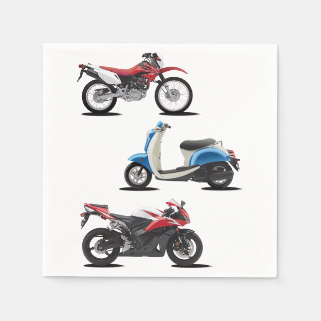 Trois serviettes en papier de moto (Devant)