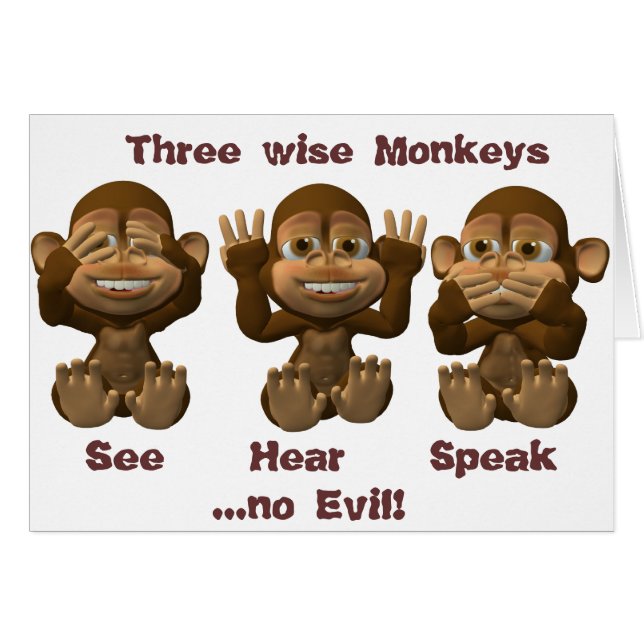 trois singes sages (Devant horizontal)