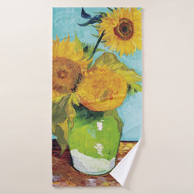 Trois tournesols, Van Gogh (Serviette de bain)