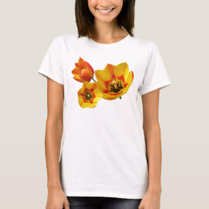 Trois Tulipes jaunes et oranges cercles T-shirt To