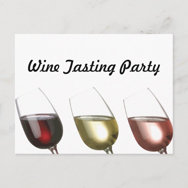 Trois verres de vin Invitation personnalisée (Devant)
