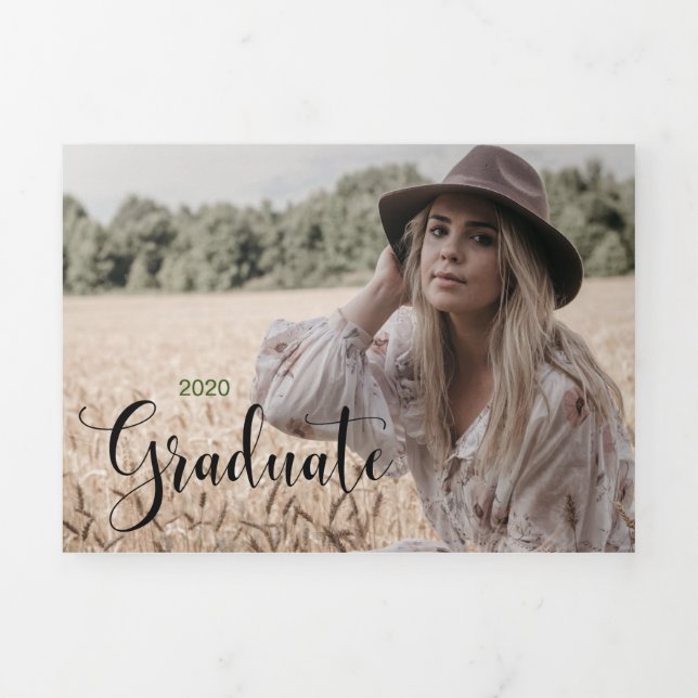 Trois Volets 6 Diplôme photo Triplé Faire-part (Page de couverture)