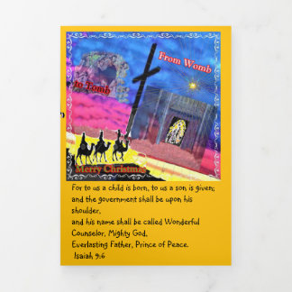 Trois Volets Artsy Trifold Lettre pliée Carte de Noël