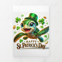 Carte de la Saint Patrick avec tortue de mer