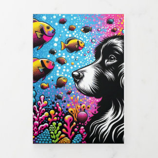 Trois Volets Carte de voeux vierge avec design Pop Art Truffée
