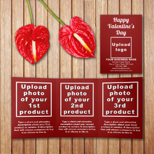 Trois Volets Carte triangulaire Valentine Rouge