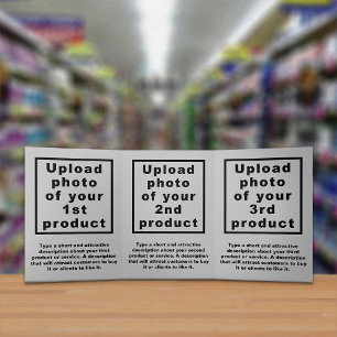 Trois Volets Carte triplée gris pour produits d'affaires