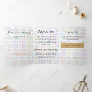 Trois Volets Carte Triptyque Design Minimaliste Élégant Neutre