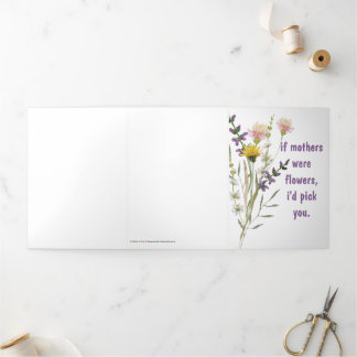 Trois Volets Floral Carte de fête de la mère personnalisée