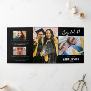 Trois Volets Invitation à la fête de photos de double remise de