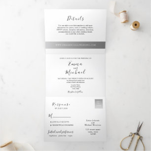 Trois Volets Invitation de mariage pliable tri-partite avec écr