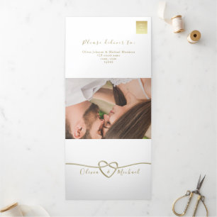 Trois Volets Invitation de mariage triptyque élégante simple