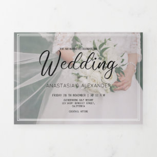 Trois Volets Invitation du budget du MARIAGE PHOTO.