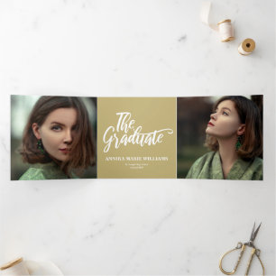 Trois Volets Le Faire-part Tri-Fold Multi Photo Graduate