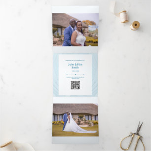 Trois Volets Mariage Spécial Ajouter Photo Faire-part Tri-Fold