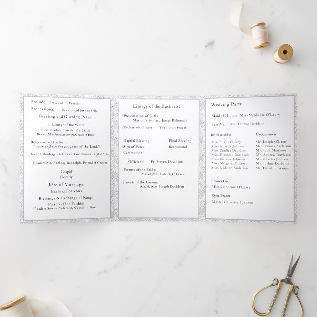 Trois Volets Programme de messe de mariage photo trifold pli le (Créateur téléchargé)