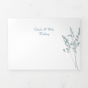 Trois Volets Simple invitation botanique pliée en trois, format