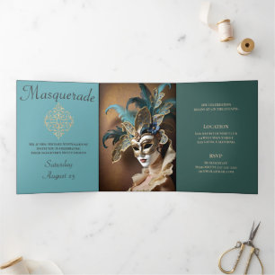 Trois Volets Sweet 16 Masquerade Party Invitation