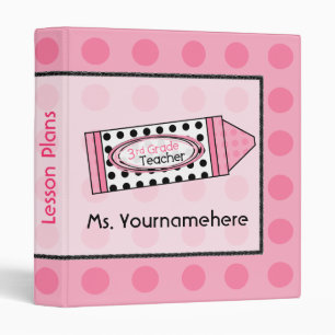 Troisième classeur de crayon de point de polka de