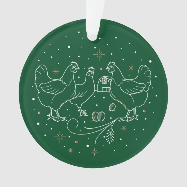 Troisième jour de Noël Acrylique vert ornement (devant)