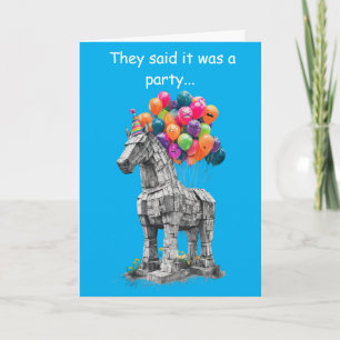 Trojan Horse Birthday Funny Humour Gift Card