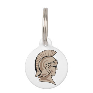 Trojan or Spartan Mascot Pet Tag