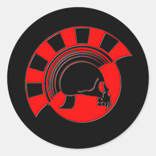 Trojan Skull Classic Round Sticker