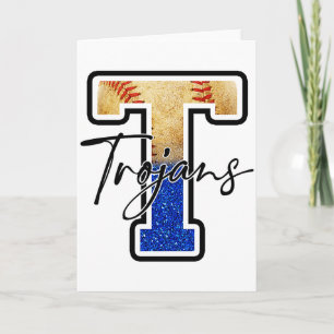 Trojans Baseball Team Mascot Pride School Spirits  Card