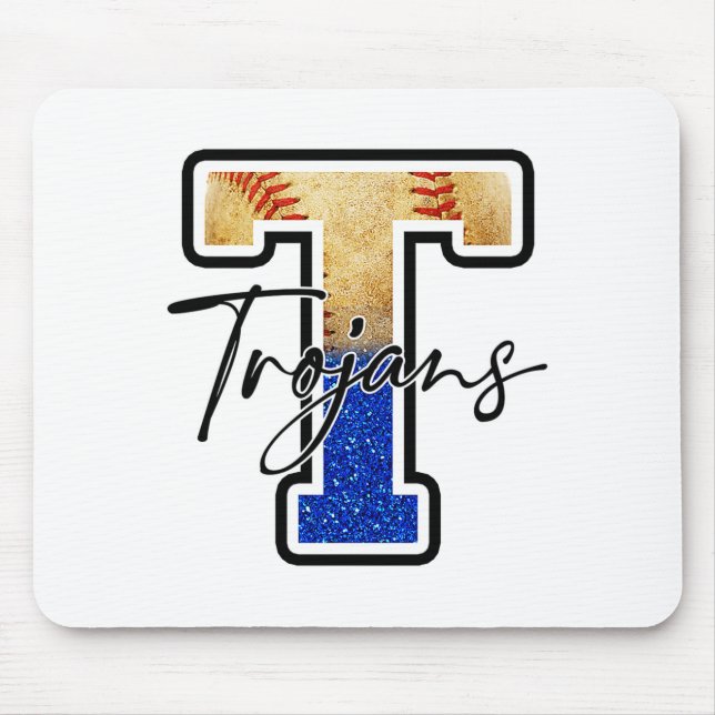 Trojans Baseball Team Mascot Pride School Spirits  Mouse Pad (Front)