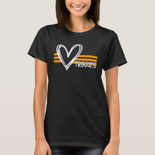 Trojans Team School Spirit Sports Orange and White T-Shirt