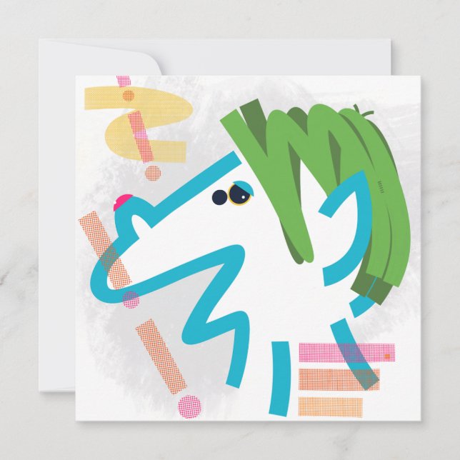 Troll Abstract Modern Art Note Card (Front)