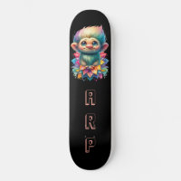 *~* Troll AP89 Hippie Neon Black Initials Flower
