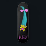*~* Troll AP89 Neon Black Initials Fun Skateboard<br><div class="desc">(Search code AP89 for Troll items and AP88 for medieval theme items ) Easily Transfer to other Zazzle Products. BLACK background Skateboard. Customize / Personalize your INITIALS / MONOGRAM. Cute funny Long Hair Troll . Bright neon colours. This is a Popular Trending design for someone who loves all things TROLL....</div>