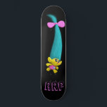 *~* Troll AP89 Neon Black Initials Fun Skateboard<br><div class="desc">(Search code AP89 for Troll items and AP88 for medieval theme items ) Easily Transfer to other Zazzle Products. BLACK background Skateboard. Customize / Personalize your INITIALS / MONOGRAM. Cute funny Long Hair Troll . Bright neon colours. This is a Popular Trending design for someone who loves all things TROLL....</div>