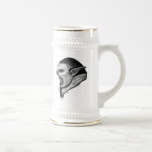 Troll black and white design beer stein