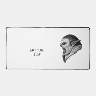 Troll Black and White Design Desk Mat