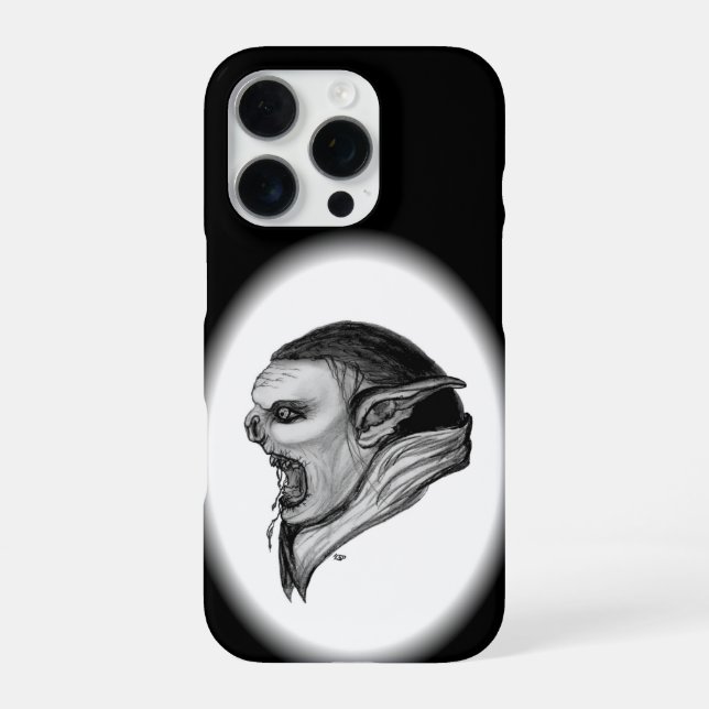 Troll Black and White Design iPhone Case (Back)