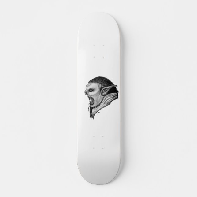 Troll black and white design skateboard (Front)