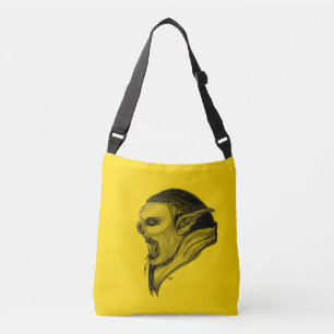 Troll Black and Yellow Design Crossbody Bag