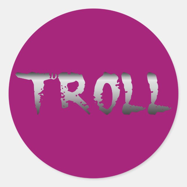 troll classic round sticker (Front)